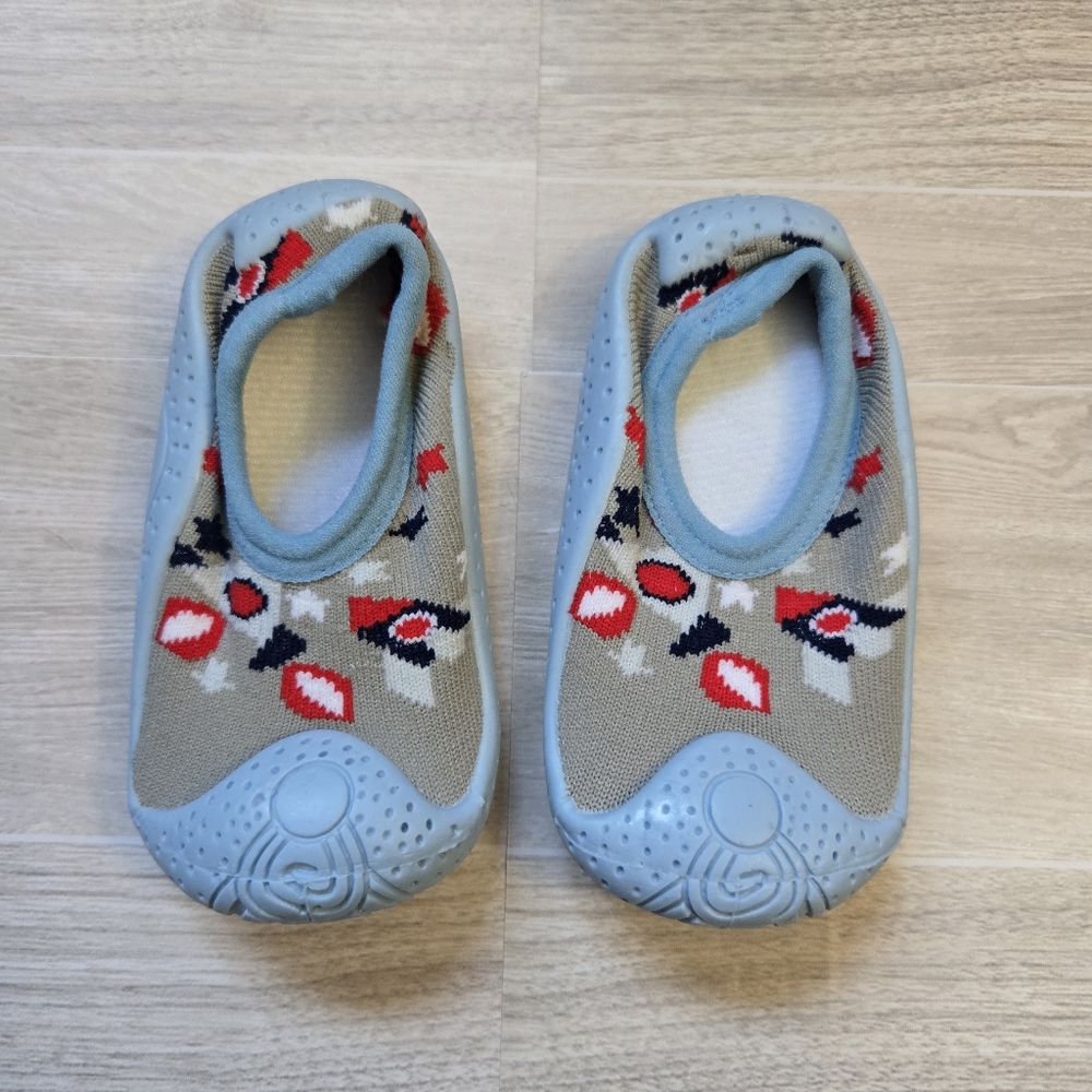 Baby Toddler Aqua Gripper Sock Shoes Anti-Slip Knit Walker Rubber Sole 18-24M